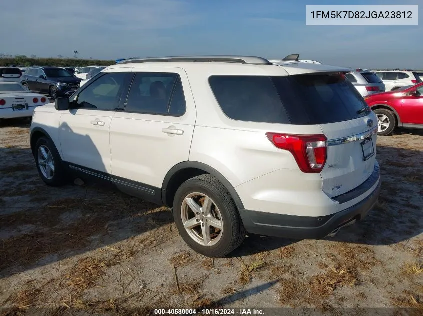 2018 Ford Explorer Xlt VIN: 1FM5K7D82JGA23812 Lot: 40580004