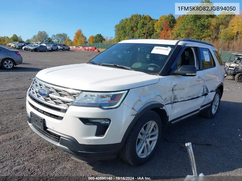 2018 Ford Explorer Xlt VIN: 1FM5K8D82JGB94050 Lot: 40595140