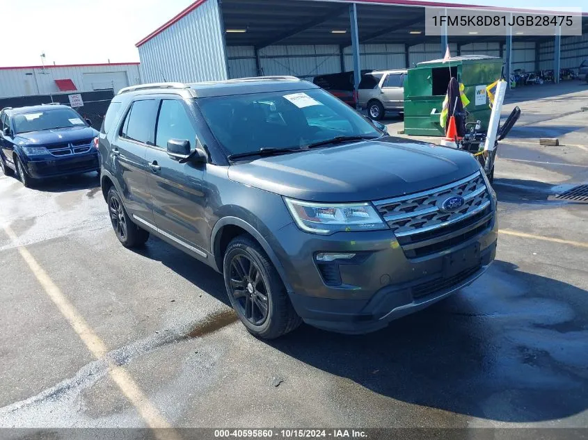 2018 Ford Explorer Xlt VIN: 1FM5K8D81JGB28475 Lot: 40595860