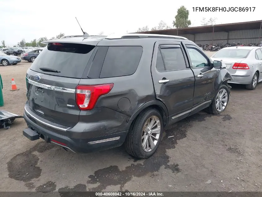 2018 Ford Explorer Limited VIN: 1FM5K8FH0JGC86917 Lot: 40608042