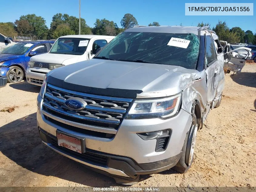 2018 Ford Explorer Xlt VIN: 1FM5K7D87JGA51556 Lot: 40610437