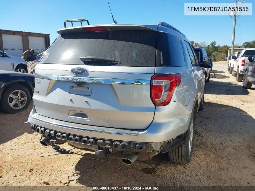 2018 Ford Explorer Xlt VIN: 1FM5K7D87JGA51556 Lot: 40610437