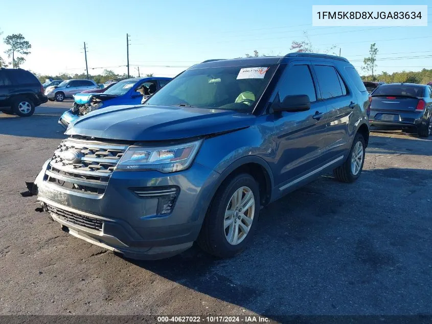 2018 Ford Explorer Xlt VIN: 1FM5K8D8XJGA83634 Lot: 40627022