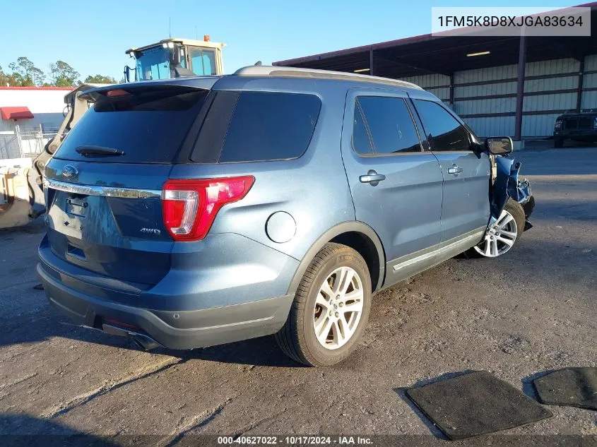 2018 Ford Explorer Xlt VIN: 1FM5K8D8XJGA83634 Lot: 40627022