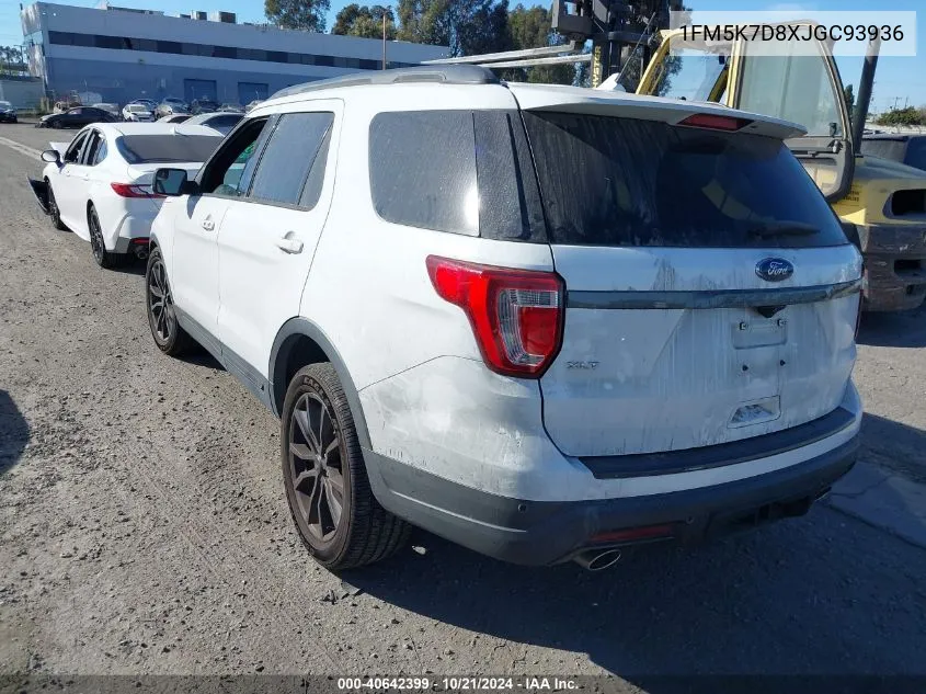 2018 Ford Explorer Xlt VIN: 1FM5K7D8XJGC93936 Lot: 40642399