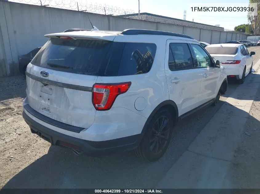 2018 Ford Explorer Xlt VIN: 1FM5K7D8XJGC93936 Lot: 40642399