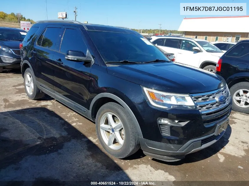 2018 Ford Explorer Xlt VIN: 1FM5K7D87JGC01195 Lot: 40651524