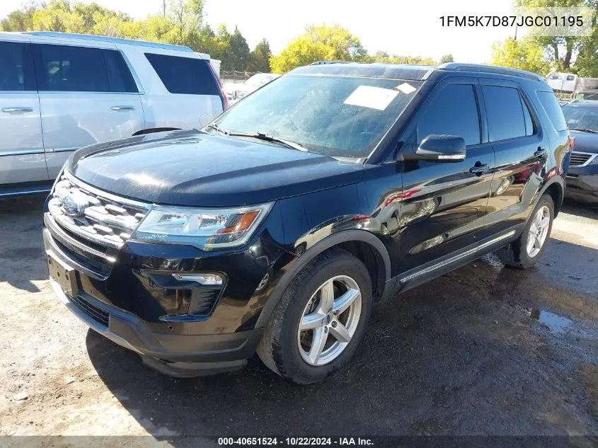 2018 Ford Explorer Xlt VIN: 1FM5K7D87JGC01195 Lot: 40651524