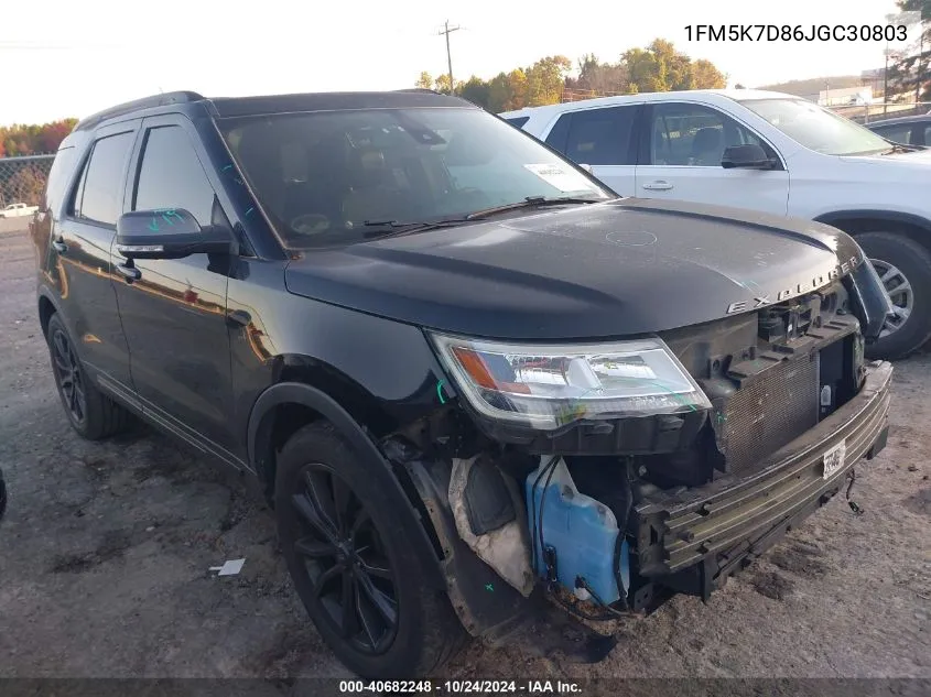 2018 Ford Explorer Xlt VIN: 1FM5K7D86JGC30803 Lot: 40682248