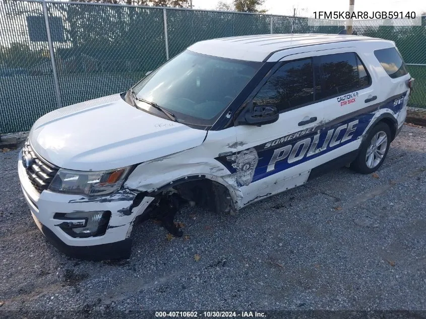 2018 Ford Police Interceptor Utility VIN: 1FM5K8AR8JGB59140 Lot: 40710602