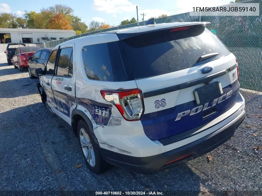 2018 Ford Police Interceptor Utility VIN: 1FM5K8AR8JGB59140 Lot: 40710602