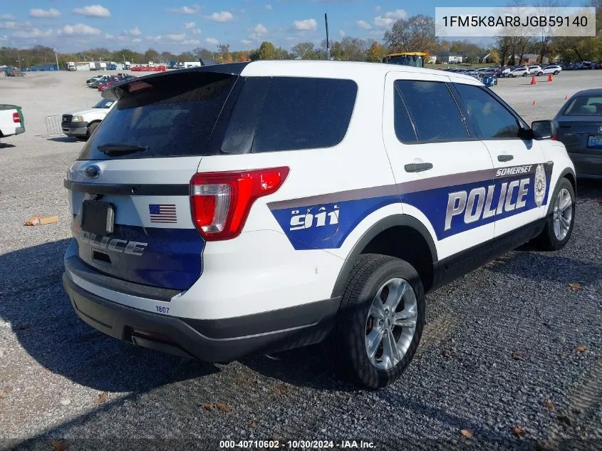 2018 Ford Police Interceptor Utility VIN: 1FM5K8AR8JGB59140 Lot: 40710602