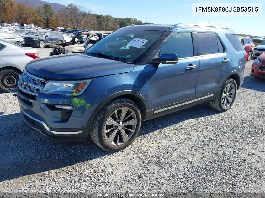 2018 Ford Explorer Limited VIN: 1FM5K8F86JGB53515 Lot: 40711776