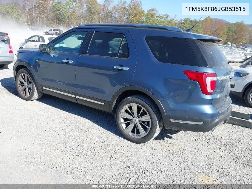 2018 Ford Explorer Limited VIN: 1FM5K8F86JGB53515 Lot: 40711776