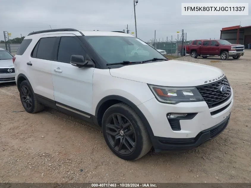 2018 Ford Explorer Sport VIN: 1FM5K8GTXJGC11337 Lot: 40717463