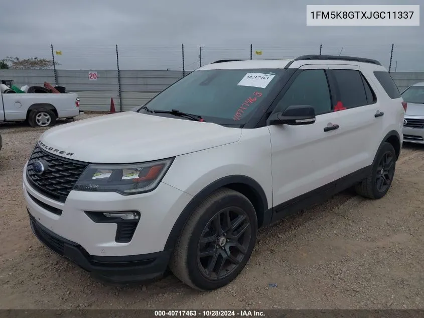 2018 Ford Explorer Sport VIN: 1FM5K8GTXJGC11337 Lot: 40717463