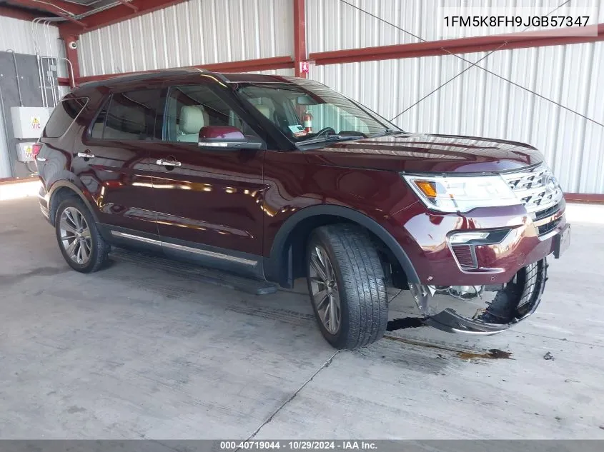 2018 Ford Explorer Limited VIN: 1FM5K8FH9JGB57347 Lot: 40719044