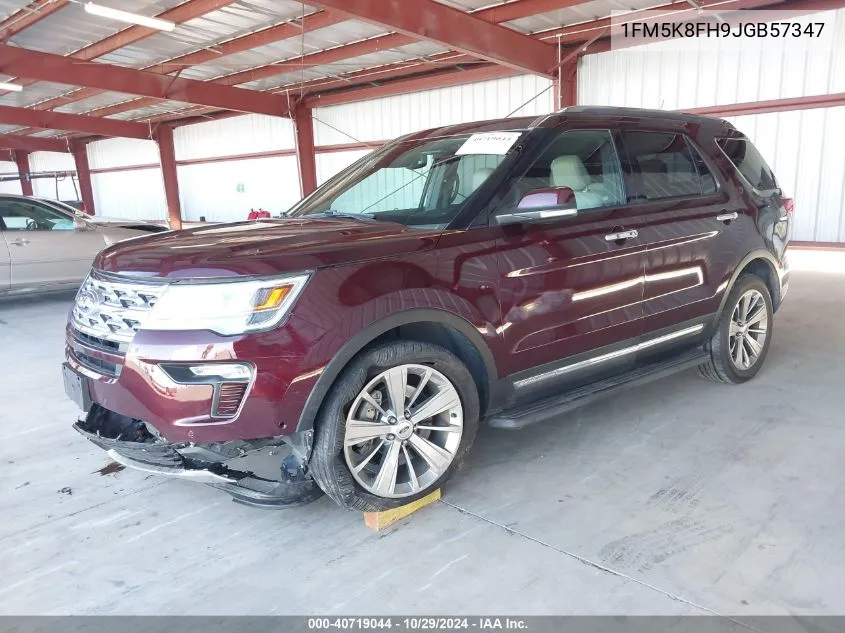 2018 Ford Explorer Limited VIN: 1FM5K8FH9JGB57347 Lot: 40719044