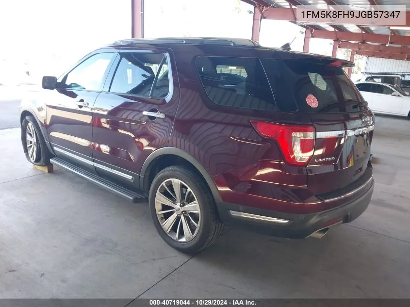 2018 Ford Explorer Limited VIN: 1FM5K8FH9JGB57347 Lot: 40719044