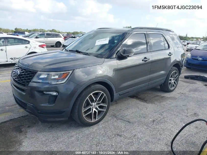 2018 Ford Explorer Sport VIN: 1FM5K8GT4JGC23094 Lot: 40727183