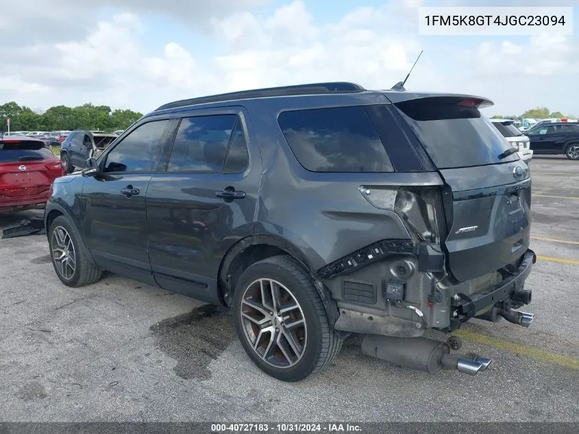 2018 Ford Explorer Sport VIN: 1FM5K8GT4JGC23094 Lot: 40727183