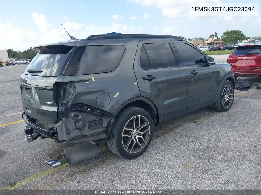 2018 Ford Explorer Sport VIN: 1FM5K8GT4JGC23094 Lot: 40727183