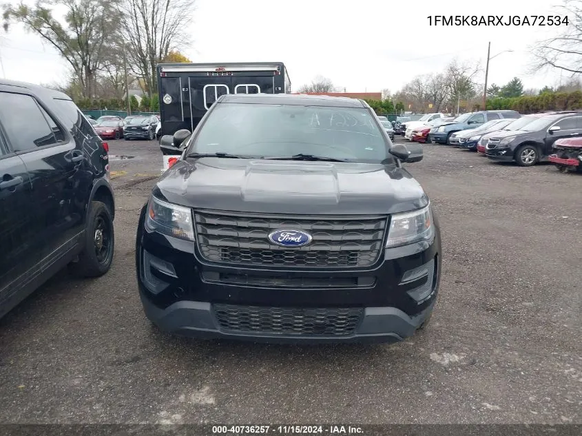 2018 Ford Police Interceptor Utility VIN: 1FM5K8ARXJGA72534 Lot: 40736257