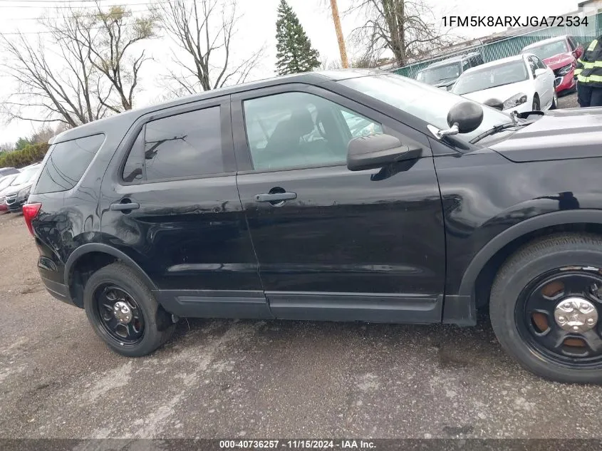 2018 Ford Police Interceptor Utility VIN: 1FM5K8ARXJGA72534 Lot: 40736257