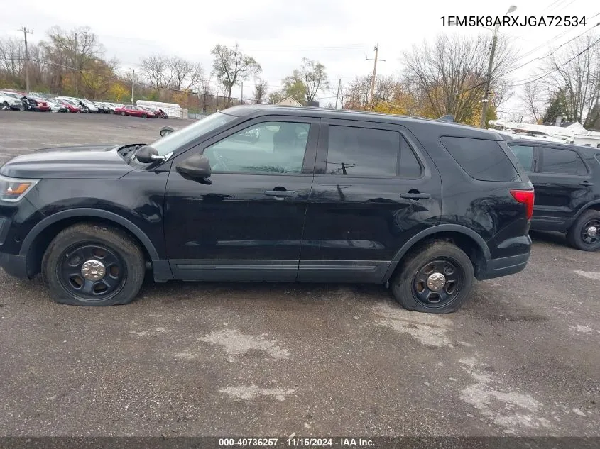 2018 Ford Police Interceptor Utility VIN: 1FM5K8ARXJGA72534 Lot: 40736257