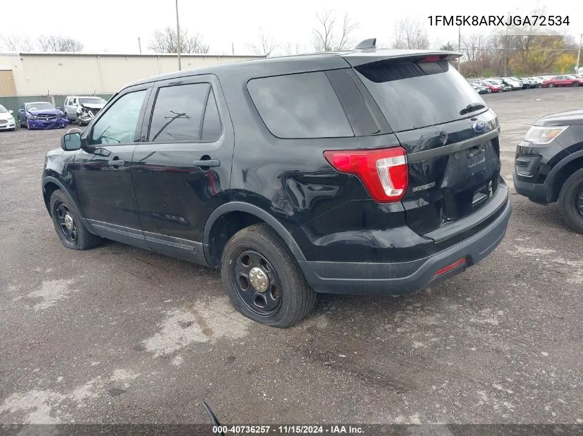 2018 Ford Police Interceptor Utility VIN: 1FM5K8ARXJGA72534 Lot: 40736257