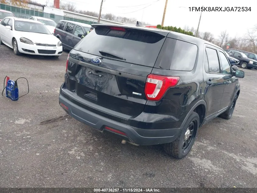 2018 Ford Police Interceptor Utility VIN: 1FM5K8ARXJGA72534 Lot: 40736257