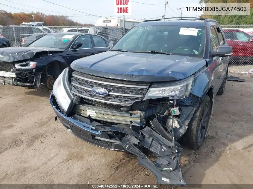 2018 Ford Explorer Xlt VIN: 1FM5K8D85JGA74503 Lot: 40742552