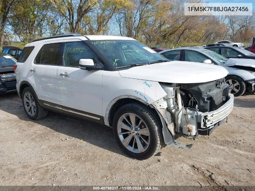 2018 Ford Explorer Limited VIN: 1FM5K7F88JGA27456 Lot: 40798317