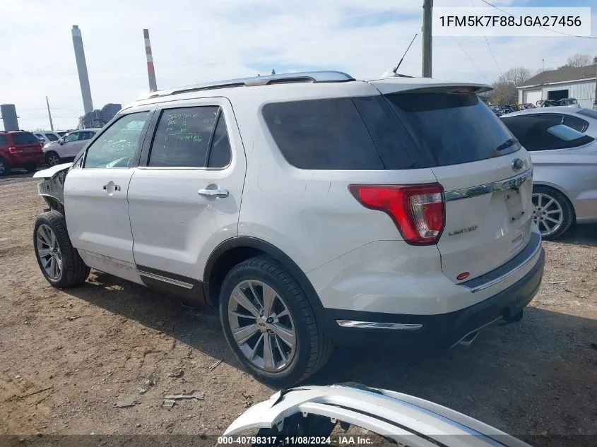 2018 Ford Explorer Limited VIN: 1FM5K7F88JGA27456 Lot: 40798317