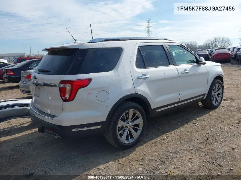 2018 Ford Explorer Limited VIN: 1FM5K7F88JGA27456 Lot: 40798317