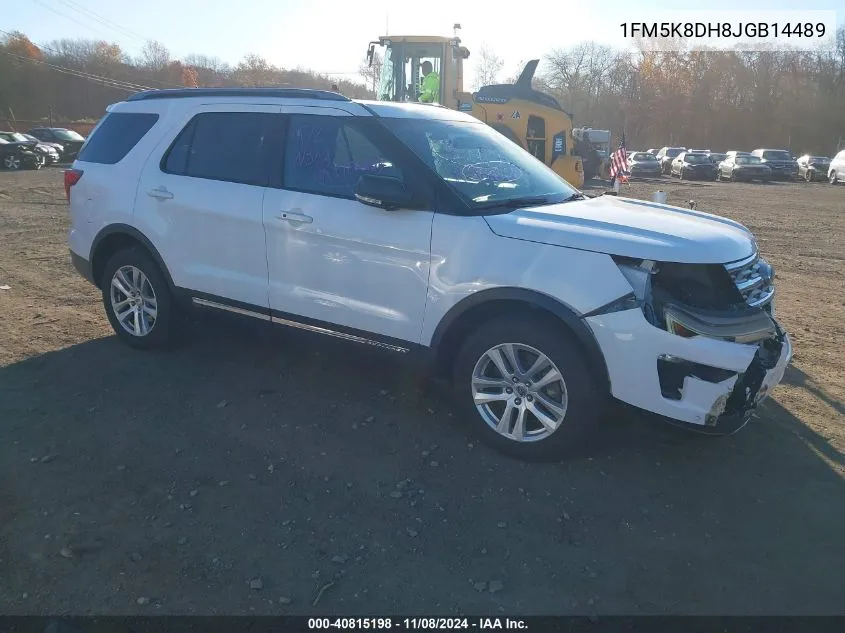 2018 Ford Explorer Xlt VIN: 1FM5K8DH8JGB14489 Lot: 40815198