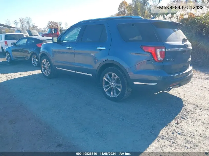 2018 Ford Explorer Limited VIN: 1FM5K8F84JGC12433 Lot: 40826816