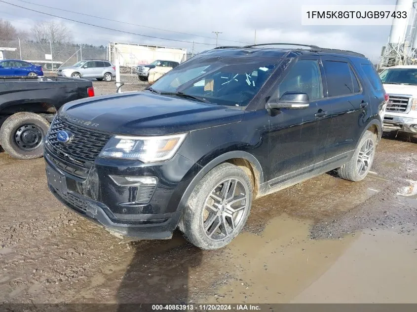 2018 Ford Explorer Sport VIN: 1FM5K8GT0JGB97433 Lot: 40853913