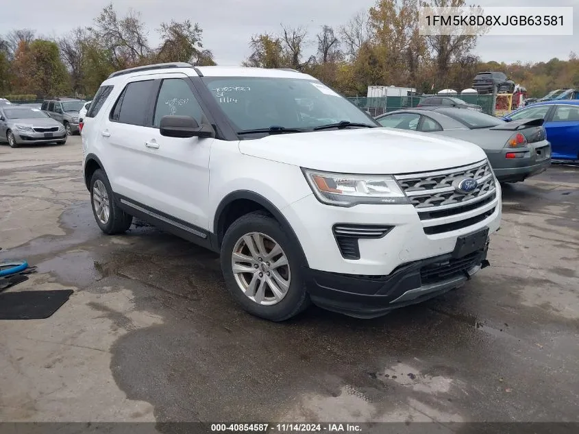 2018 Ford Explorer Xlt VIN: 1FM5K8D8XJGB63581 Lot: 40854587