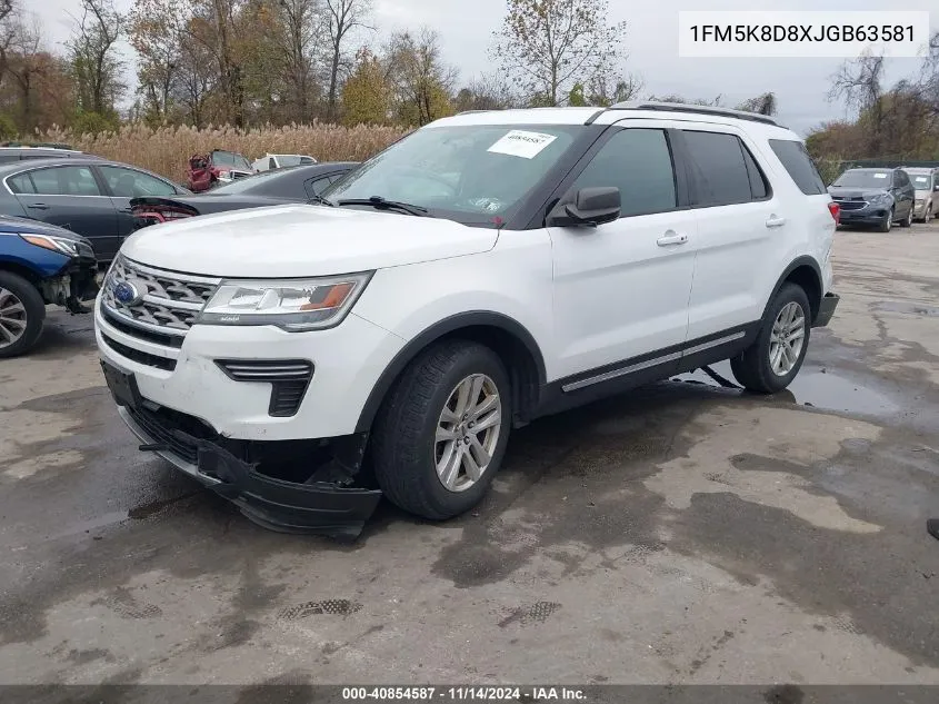 2018 Ford Explorer Xlt VIN: 1FM5K8D8XJGB63581 Lot: 40854587