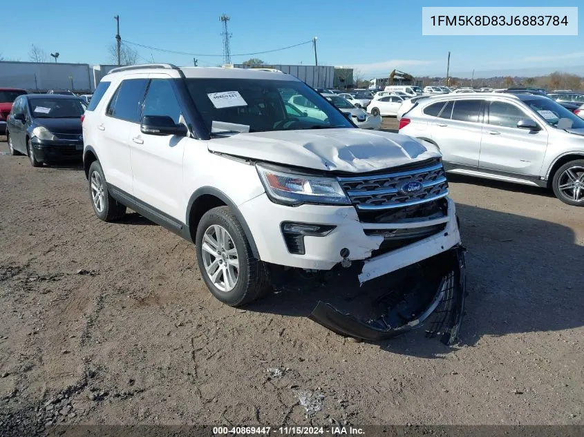 2018 Ford Explorer Xlt VIN: 1FM5K8D83J6883784 Lot: 40869447