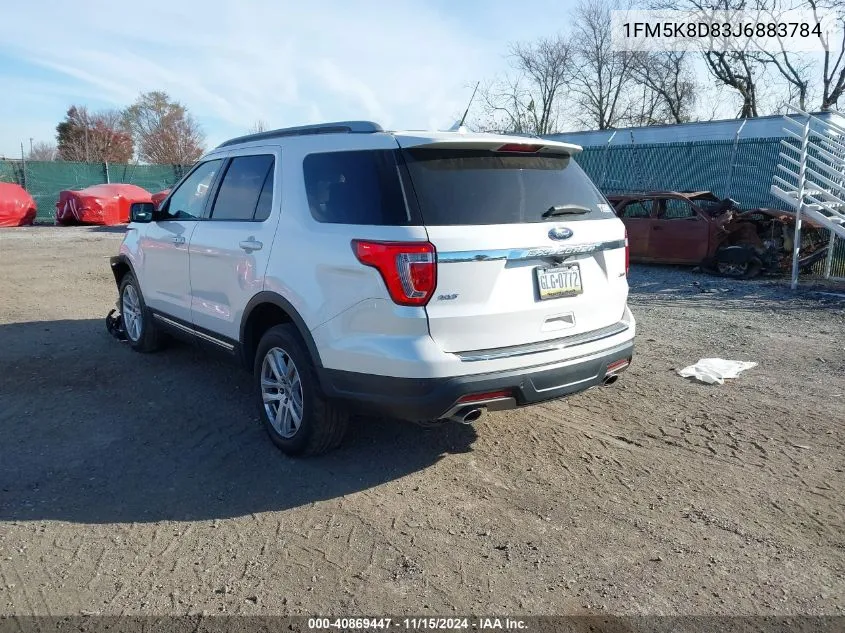 2018 Ford Explorer Xlt VIN: 1FM5K8D83J6883784 Lot: 40869447