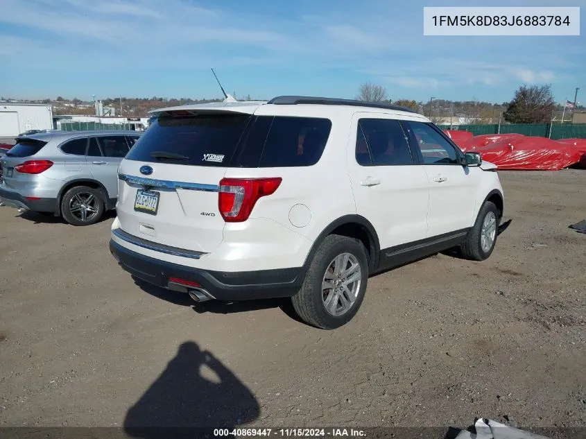 2018 Ford Explorer Xlt VIN: 1FM5K8D83J6883784 Lot: 40869447