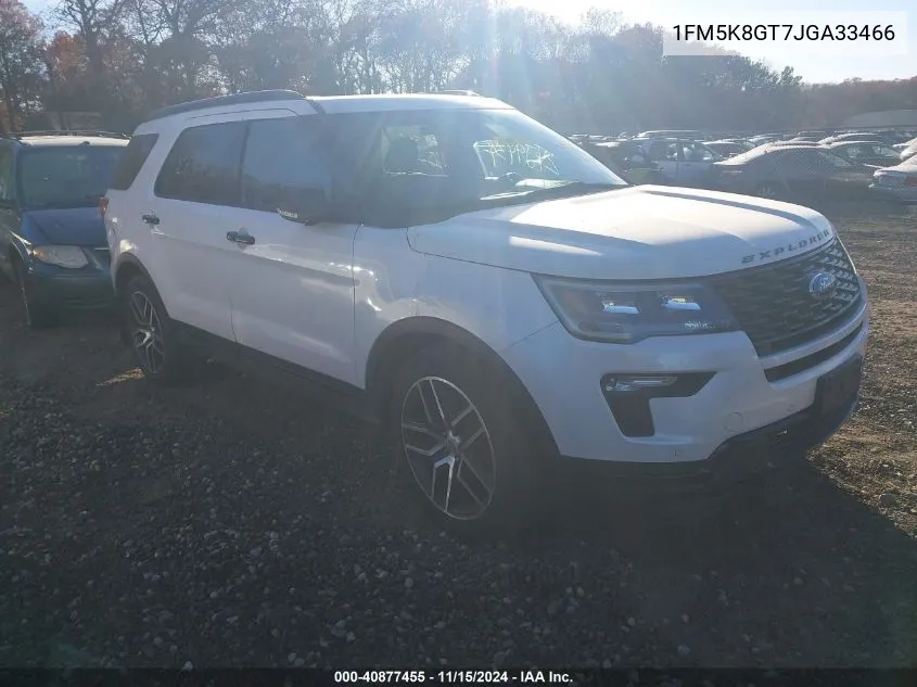 2018 Ford Explorer Sport VIN: 1FM5K8GT7JGA33466 Lot: 40877455