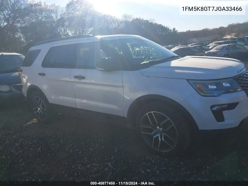 2018 Ford Explorer Sport VIN: 1FM5K8GT7JGA33466 Lot: 40877455