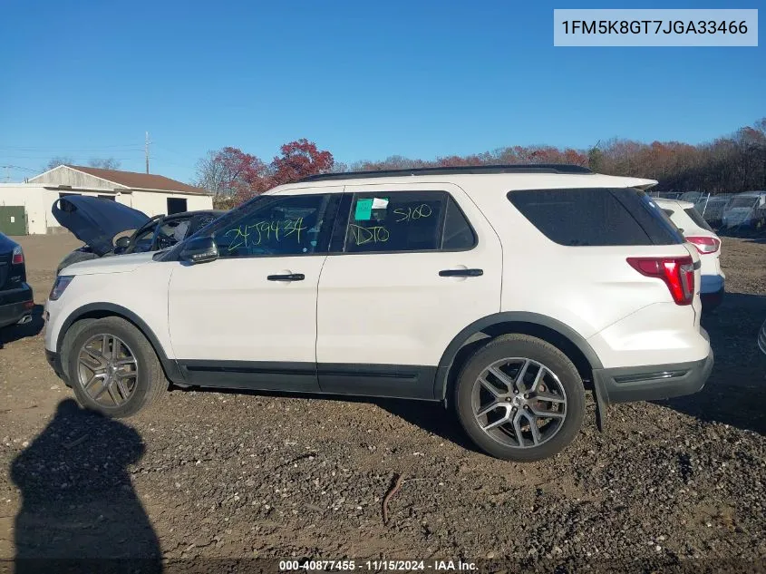 2018 Ford Explorer Sport VIN: 1FM5K8GT7JGA33466 Lot: 40877455