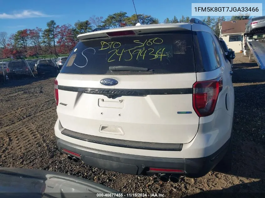 2018 Ford Explorer Sport VIN: 1FM5K8GT7JGA33466 Lot: 40877455