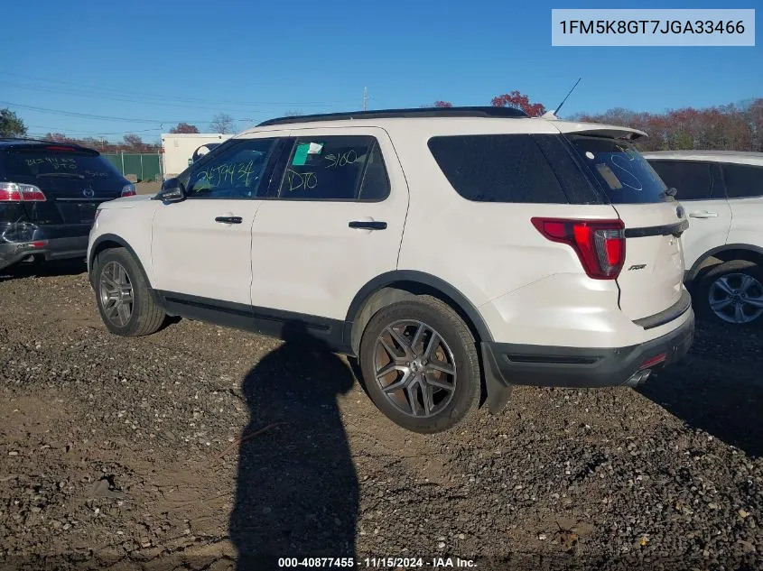 2018 Ford Explorer Sport VIN: 1FM5K8GT7JGA33466 Lot: 40877455