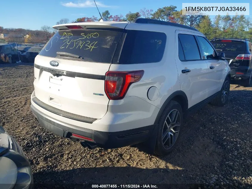 2018 Ford Explorer Sport VIN: 1FM5K8GT7JGA33466 Lot: 40877455