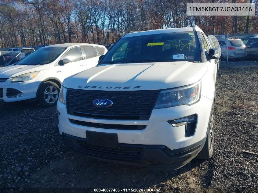 2018 Ford Explorer Sport VIN: 1FM5K8GT7JGA33466 Lot: 40877455